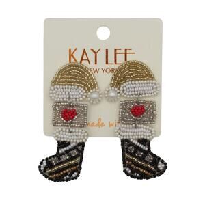 Kay Lee Christmas Stocking Seed Bead Earrings